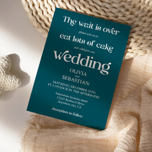Invitation Script minimaliste Funny moderne Mariage Turquoise