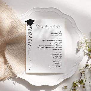 Invitation Script minimaliste Graduation du menu du dîner