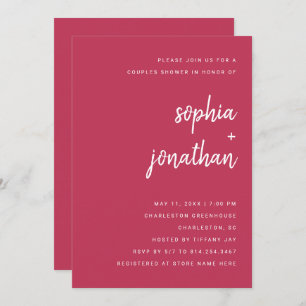 Invitation Script minimaliste moderne   Douche Couples