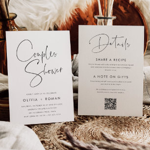 Invitation Script minimaliste moderne manuscrit Couples Douch