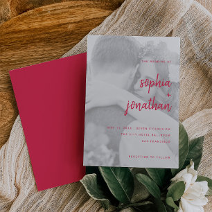 Invitation Script minimaliste moderne   Mariage photo