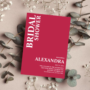 Invitation Script minimaliste moderne Viva Magenta Bridal Inv