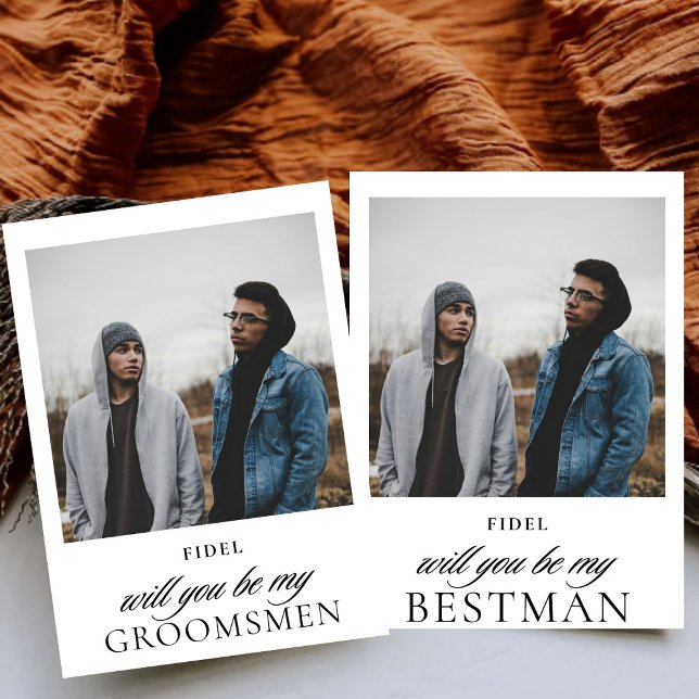 Invitation Script minimaliste photo Bestman Proposition (Créateur téléchargé)