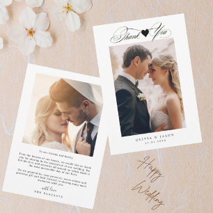 Invitation Script minimaliste simple avec photo de mariage av