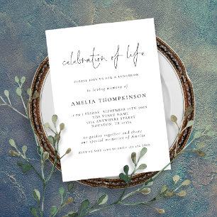 Invitation Script Minimaliste Toute Couleur Célébration De La