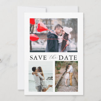 Invitation Script Moderne 4 Mariage Photo Enregistrer La Date