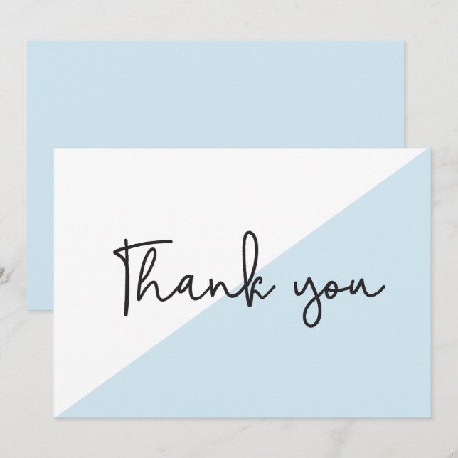 Invitation Script moderne Baby shower chic Merci (Devant / Derrière)