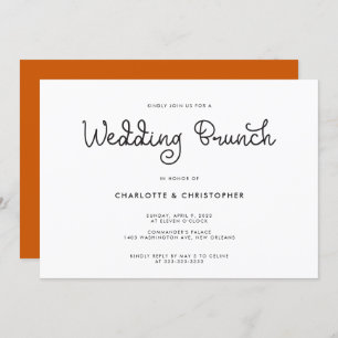 Invitation Script moderne Burnt Orange Post Mariage Brunch