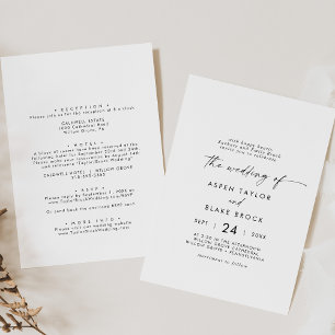 Invitation Script moderne Décontracté pièces Parents Mariage