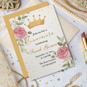 Invitation Script Moderne Design Chic Or Floral Anniversaire