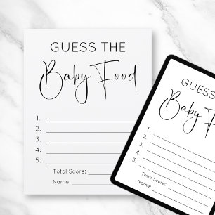 Invitation Script Moderne Devinez Le Baby shower Baby Food Ga