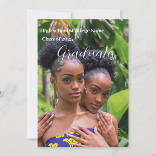 Invitation Script moderne Double Graduation party classe 23