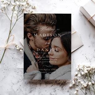 Invitation Script moderne élégant QR Code Mariage photo