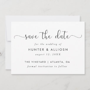 Invitation Script Moderne Enregistrer La Date Flyer budgéta