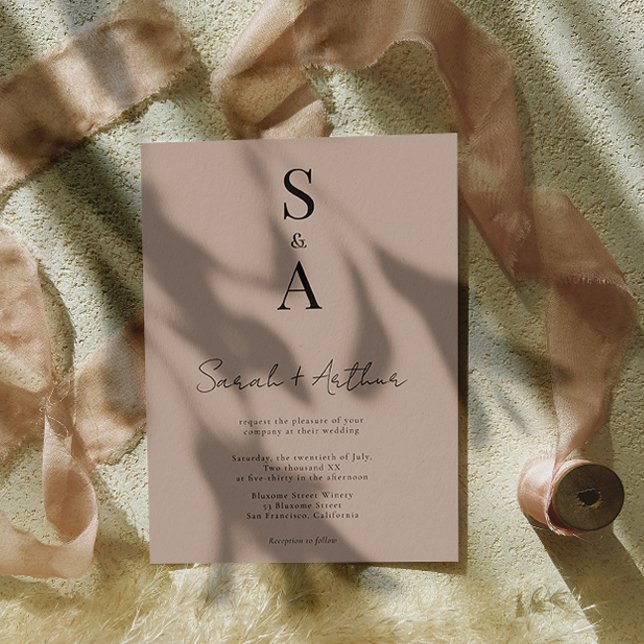 Invitation Script moderne et élégant et Mariage de monogramme (Créateur téléchargé)