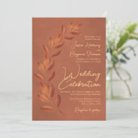 Script moderne et feuilles d'automne Mariage en te