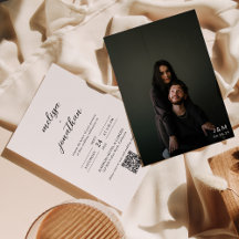 Script moderne Full Photo Monogramme Code QR Maria