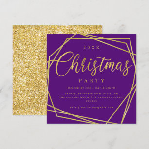 Invitation Script MODERNE Gold Frame de Noël