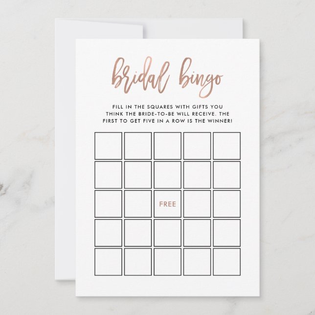 Invitation Script moderne| Jeu de Bingo de Fête de l'mariée G (Devant)