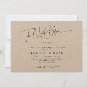 Invitation Script Moderne La Nuit Avant Le Dîner De Répétitio