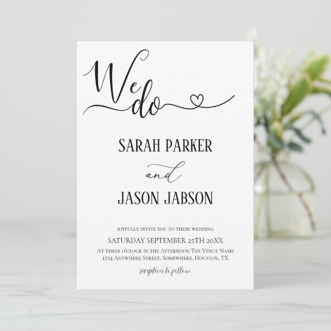 Invitation Script moderne Nous faisons Mariage simple (Debout devant)