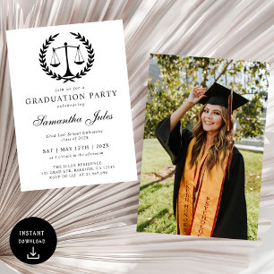 Invitation Script moderne Photo Law School Graduation