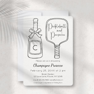 Invitation Script moderne Pickleball & Prosecco Fête des mari
