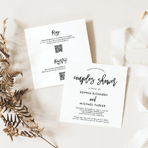 Invitation Script moderne QR Code RSVP Registre Couples Douch