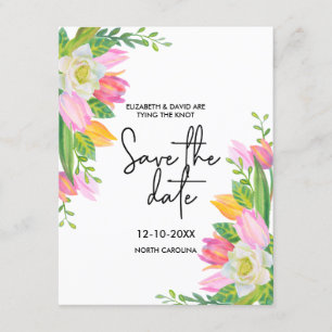 Invitation Script moderne rose mariage floral Enregistrer la