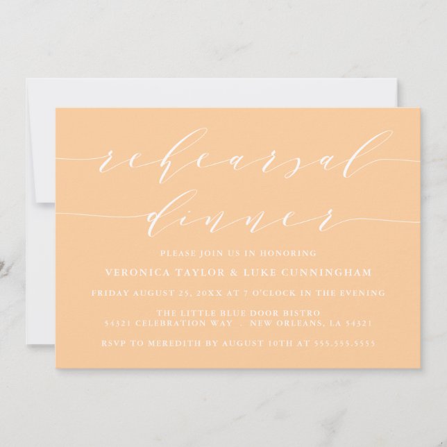 INVITATION SCRIPT MODERNE SIMPLE | RÉPÉTITION DÎNER INVITATIO (Devant)