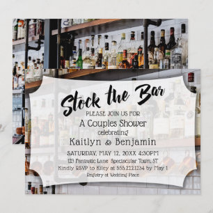 Invitation Script moderne, Stock photo le Bar Couples Douche