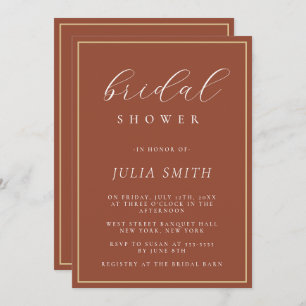 Invitation Script moderne Terracotta nuptiale douche Invitati