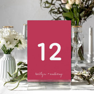 Invitation Script moderne Viva Magenta Mariage minimaliste