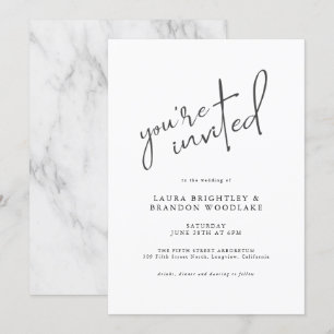 Invitation Script moderne Vous êtes invité à notre Mariage
