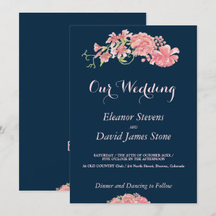 Invitation Script modifiable de la marine florale et du maria