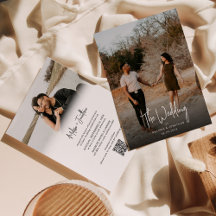 Script photo minimaliste Mariage de code QR modern