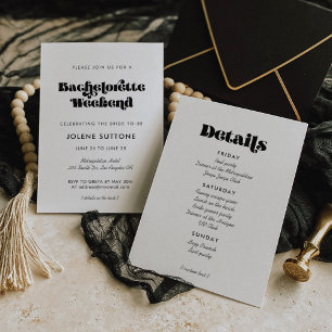 Invitation Script rétro vintage Bachelorette Week-end