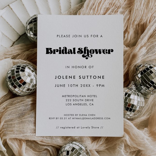 Invitation Script rétro vintage Douche nuptiale (Créateur téléchargé)