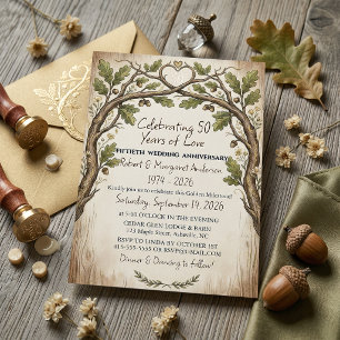 Invitation Script Ruby Rouillé Simple 50e Anniversaire de Mar