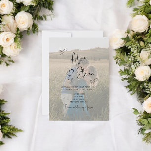 Invitation Script Signature Mariage de photos du coeur