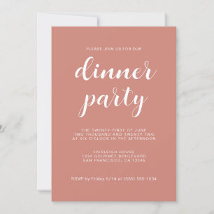 Invitation Script Simple Et Chic TerraCotta Dîner
