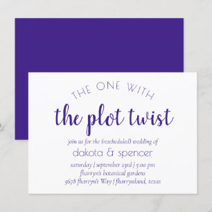 Invitation Script simple violet Un avec torsion Mariage
