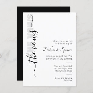 Invitation Script simple   Vows Mariages minimaux modernes In