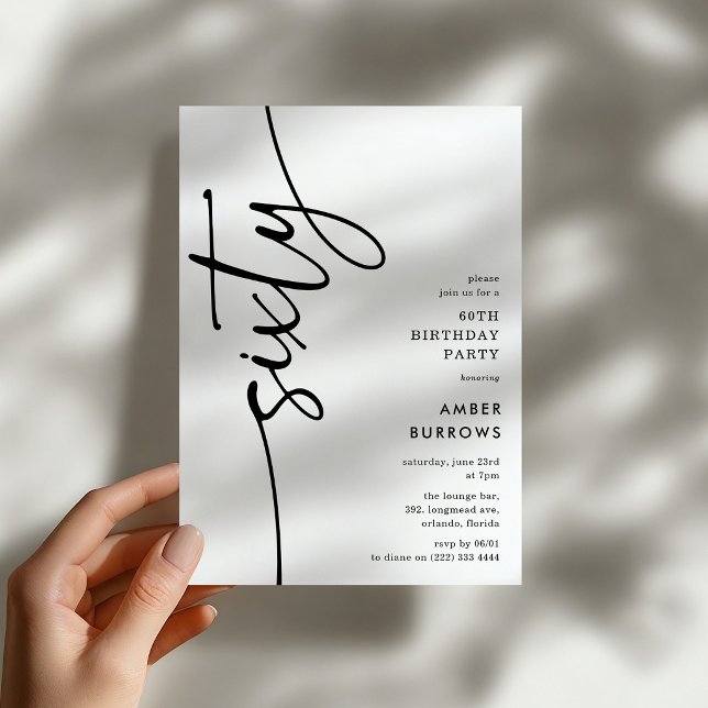 Invitation Script Sixty' 60th Birthday (Créateur téléchargé)