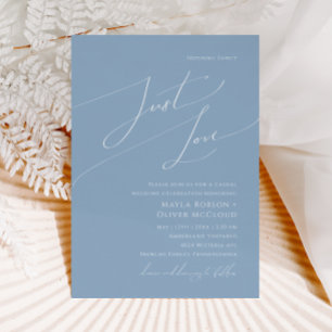 Invitation Script Whimsical   Dusty Blue Just Love Mariage