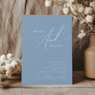 Invitation Script Whimsical   Dusty Blue Mariage Décontracté