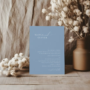 Invitation Script Whimsical Dusty Blue Mariage traditionnel