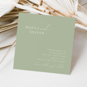 Invitation Script Whimsical   Mariage Carré Sage Green