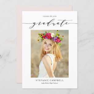 Invitation Script Whimsical Noir 2023 Graduation Photo