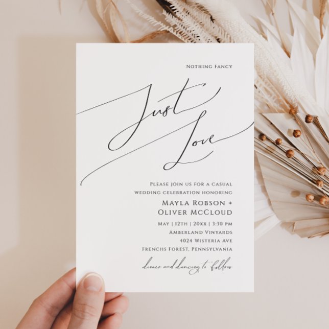 Invitation Script Whimsical Rien de fantaisie Juste Amour Mar (Créateur téléchargé)